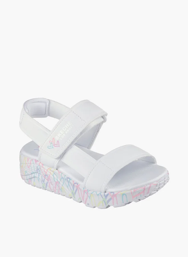 SKECHERS Girls Uno Lite Hook & Loop Sandals
